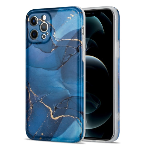 Glazed Marble Pattern TPU Shockproof Protective Case For iPhone 11 Pro(Blue)