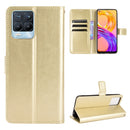 For OPPO Realme 8 4G / Realme 8 Pro 4G Crazy Horse Texture Horizontal Flip Leather Case with Holder & Card Slots & Lanyard(Gold)