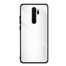For Xiaomi Redmi Note 8 Pro Carbon Fiber Texture Gradient Color Glass Case(White)