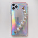 Laser TPU Protective Case with Pearl Bracelet For iPhone 12 Pro Max