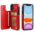 FLOVEME Crazy Horse Texture Horizontal Flip Leather Protective Case with Card Slots & Holder For iPhone 11(Red)