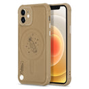 Astronaut Pattern Electroplating Push Button Shockproof TPU Magsafe Case For iPhone 12(Khaki)