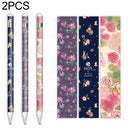 2 PCS 4 in 1 Floral Pattern Stylus Protective Film Sticker + Pen Tip Cap Set For Apple Pencil 1(Earth Floral)