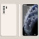 For Huawei nova 7 SE Solid Color Imitation Liquid Silicone Straight Edge Dropproof Full Coverage Protective Case(White)