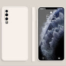 For Huawei P30 Solid Color Imitation Liquid Silicone Straight Edge Dropproof Full Coverage Protective Case(White)