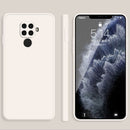 For Huawei nova 5i Pro / 5z Solid Color Imitation Liquid Silicone Straight Edge Dropproof Full Coverage Protective Case(White)