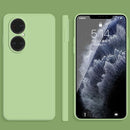 For Huawei P50 Solid Color Imitation Liquid Silicone Straight Edge Dropproof Full Coverage Protective Case(Matcha Green)