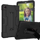 For Samsung Galaxy Tab A7 10.4 (2020) Contrast Color Robot Shockproof Silicone + PC Protective Case with Holder(Black)