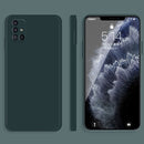 For Samsung Galaxy A71 Solid Color Imitation Liquid Silicone Straight Edge Dropproof Full Coverage Protective Case(Dark Green)