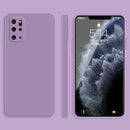 For Samsung Galaxy S20+ Solid Color Imitation Liquid Silicone Straight Edge Dropproof Full Coverage Protective Case(Purple)