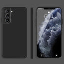 For Samsung Galaxy S21 5G Solid Color Imitation Liquid Silicone Straight Edge Dropproof Full Coverage Protective Case(Black)