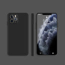 Solid Color Imitation Liquid Silicone Straight Edge Dropproof Full Coverage Protective Case For iPhone 11 Pro Max(Black)