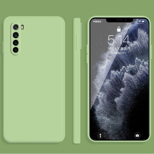 For Xiaomi Redmi Note 8 Solid Color Imitation Liquid Silicone Straight Edge Dropproof Full Coverage Protective Case(Matcha Green)