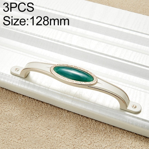 3 PCS 5008-128 Ivory White Emerald Jade Cabinet Drawer Zinc Alloy Ivory White Jade Handle