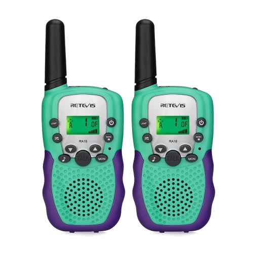 1 Pair RETEVIS RA18 0.5W US Frequency 22CHS FRS License-free Two Way Radio Children Handheld Walkie Talkie(Green)