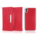 Litchi Texture Horizontal Flip Buckle Detachable Magnetic PU Leather Case with Card Slots & Wallet & Photo Frame For iPhone X / XS(Red)
