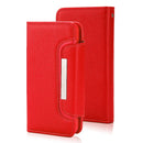 Litchi Texture Horizontal Flip Buckle Detachable Magnetic PU Leather Case with Card Slots & Wallet & Photo Frame For iPhone 8 Plus / 7 Plus(Red)