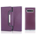 For Samsung Galaxy S10 Litchi Texture Horizontal Flip Buckle Detachable Magnetic PU Leather Case with Card Slots & Wallet & Photo Frame(Purple)