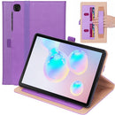 For Samsung Galaxy Tab S6 Lite 10.4 P610 Business Retro PU Horizontal Flip Leather Case with Holder & Card Slots & Hand Strap(Purple)