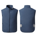 Refrigeration Heatstroke Prevention Outdoor Ice Cool Vest Overalls with Fan, Size:XXXL(Royal Blue)