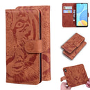 For OPPO A15 / A15S Tiger Embossing Pattern Horizontal Flip Leather Case with Holder & Card Slots & Wallet(Brown)