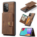 For Samsung Galaxy A32 JEEHOOD Retro Magnetic Detachable Protective Case with Wallet & Card Slot & Holder(Brown)