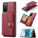 For Samsung Galaxy S20+ JEEHOOD Retro Magnetic Detachable Protective Case with Wallet & Card Slot & Holder(Red)