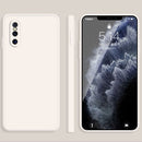 For vivo X27 Solid Color Imitation Liquid Silicone Straight Edge Dropproof Full Coverage Protective Case(White)