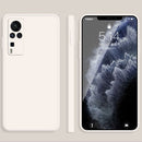 For vivo X60 Pro Solid Color Imitation Liquid Silicone Straight Edge Dropproof Full Coverage Protective Case(White)