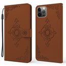 Embossed Fortune Flower Pattern Horizontal Flip Leather Case with Holder & Card Slot & Wallet & Lanyard For iPhone 11 Pro Max(Brown)