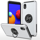 For Samsung Galaxy A01 Core PC + TPU Shockproof Magnetic Protective Case with Invisible Ring Holder(Silver)