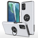 For Samsung Galaxy M51 PC + TPU Shockproof Magnetic Protective Case with Invisible Ring Holder(Silver)