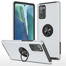 For Samsung Galaxy Note20 PC + TPU Shockproof Magnetic Protective Case with Invisible Ring Holder(Silver)