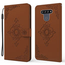 For LG K51 Embossed Fortune Flower Pattern Horizontal Flip Leather Case with Holder & Card Slot & Wallet & Lanyard(Brown)