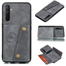 For OPPO Realme XT Shockproof Magnetic PU + TPU Protective Case with Card Slots(Grey)