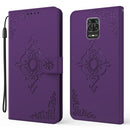 For Xiaomi Redmi Note 9 Pro Embossed Fortune Flower Pattern Horizontal Flip Leather Case with Holder & Card Slot & Wallet & Lanyard(Purple)