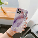 Agate Marble Pattern Protective Case With Bracelet For iPhone 12 Pro(Purple)