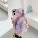Agate Marble Pattern Protective Case For iPhone 12 Mini(Purple)