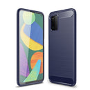 For Samsung Galaxy F52 5G Brushed Texture Carbon Fiber TPU Case(Blue)