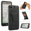 Ultra-thin Shockproof Protective Case with Holder & Metal Magnetic Function For iPhone 8 Plus / 7 Plus(Black)