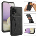 For Samsung Galaxy A32 Ultra-thin Shockproof Protective Case with Holder & Metal Magnetic Function(Black)