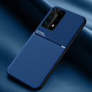 For Huawei P40 Pro+ Classic Tilt Strip Grain Magnetic Shockproof PC + TPU Case(Blue)