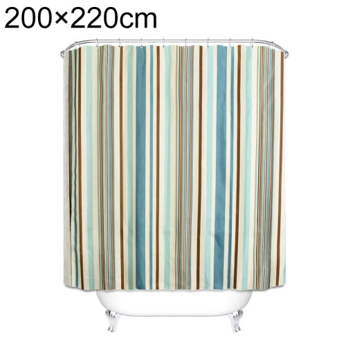 Multicolour Vertical Texture Thick Waterproof Polyester Fabric Shower Curtains, Size:200x220cm