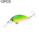 HENGJIA 10 PCS Long Throw Bionic Cocked Mouth Fake Bait Fishing Three-jaw Treble Hooks(4