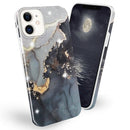 Frosted Watercolor Marble TPU Protective Case For iPhone 12 mini(Black)
