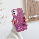 Shell Texture IMD Half-coverage TPU Protective Case For iPhone 12 / 12 Pro(Purple Orange)