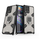 For OPPO Realme 8 Space PC+TPU Ring Holder Protective Case(Silver)