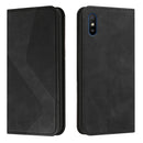 For Xiaomi Redmi 9A Skin Feel Magnetic S-type Solid Color Horizontal Flip Leather Case with Holder & Card Slot & Wallet(Black)