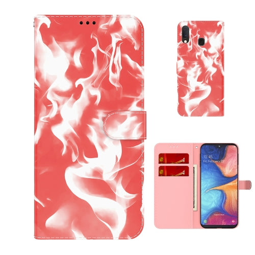For Samsung Galaxy A10e / A20e Cloud Fog Pattern Horizontal Flip Leather Case with Holder & Card Slot & Wallet(Red)