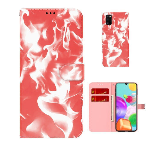 For Samsung Galaxy A41 Cloud Fog Pattern Horizontal Flip Leather Case with Holder & Card Slot & Wallet(Red)